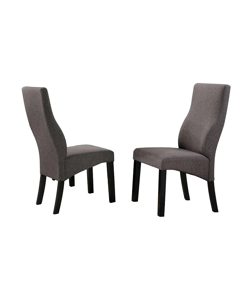 Kings Brand Furniture Contemporary Dining Chairs Solid Wood, Upholstered Seats and Cappuccino Finish