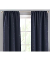 Kate Aurora 2 Piece Juvi Metallic Shooting Stars Room Darkening Rod Pocket Window Curtain Panels