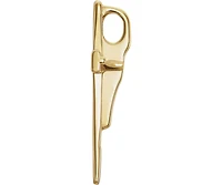 Curata Jewelry Solid 18k Yellow Gold Small Flared Cross Pendant