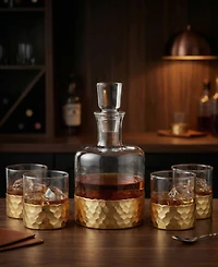 Daphne Decanter and Whiskey Glass Set, 5 Piece