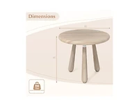 Slickblue Outdoor 18 Inch Mahogany Wood Side Table with Thickened Top