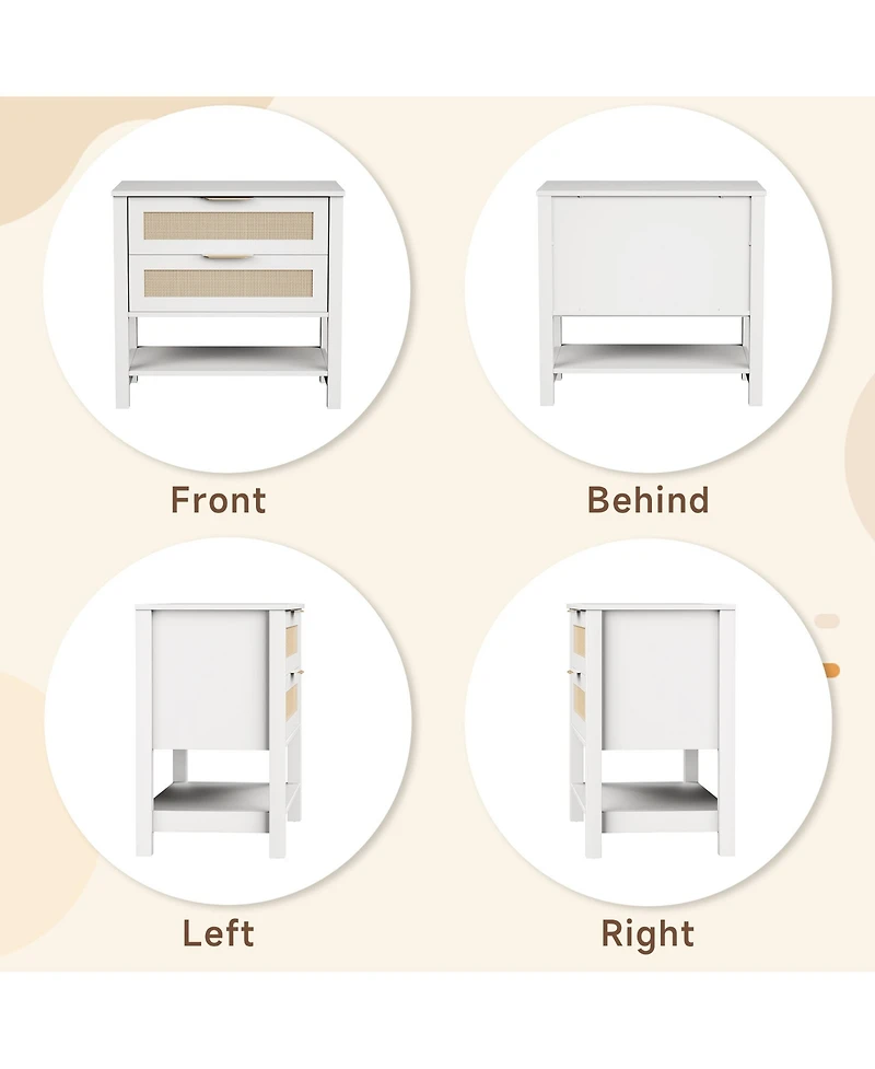 Rainsken Rattan Nightstand