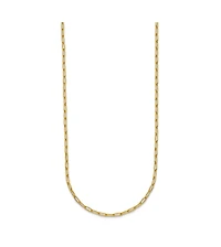 Curata Jewelry Solid 18k Yellow Gold Polished 1.4mm Oval Links Chain Necklace