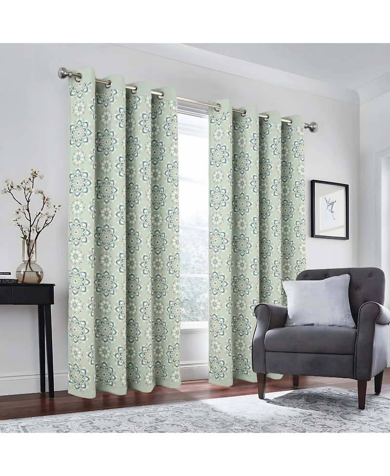 Rt Designers Collection 100% Polyester 190 Gsm Tilley Revisible Blackout Grommet Curtain Panel 54" x 84" Sage