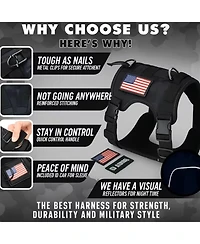 ProMounts Durable Tactical Dog Harness for Medium and Large Breeds, Featuring an Adjustable Vest with Handle, Metal Buckle, Camouflage Patches