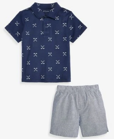 First Impressions Baby Boys 3m 24m Mix Match Golf Print Polo Shirt Cool Stripe Shorts Macys Exclusive