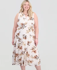 Sandra Darren Plus Sleeveless Midi Dress