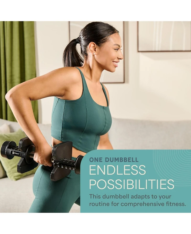 Lifepro Adjustable Dumbbell Set with Rack – 5-in-1 Quick-Change Hand Weights, 15lb, 25lb, or 43lb – Compact Adjustable Dumbbells for Men