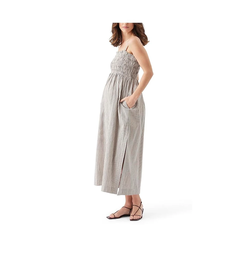 Ripe Maternity Leo Stripe Shirred Dress