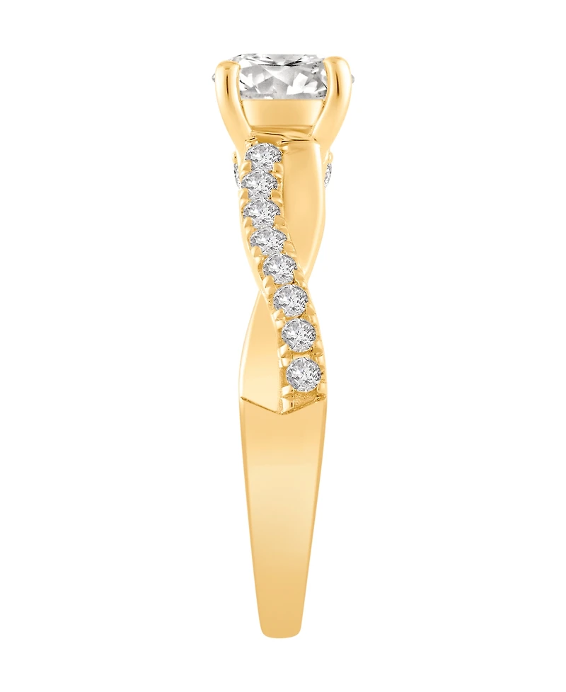 Macy's Certified Lab-Grown Diamond Engagement Ring (1-1/4 ct. t.w.) in 14k Yellow Gold
