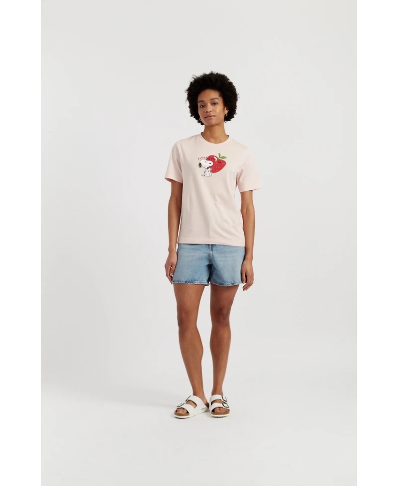 Chinti & Parker Women's Cotton Snoopy Apple T-Shirt