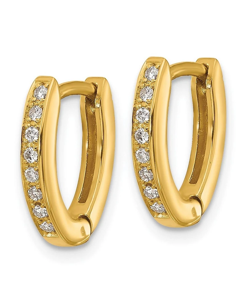 Curata Jewelry 18k Yellow or White Gold 0.16cttw Diamond Wishbone Hoop Earrings