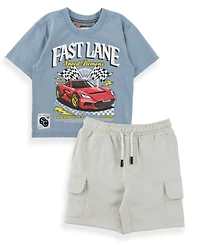Sovereign Code Boys' 2T-7 Crewneck T-Shirt and Shorts, 2-Piece Set