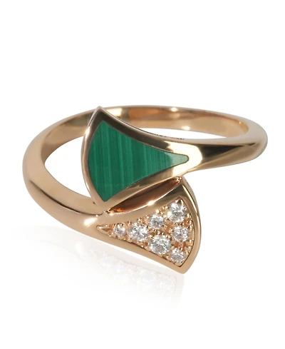 Bvlgari Gold Malachite and Diamond Diva's Dream Ring