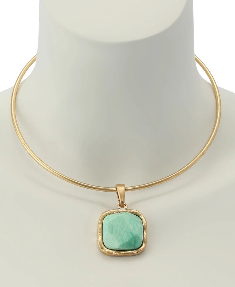 Robert Lee Morris Soho Turquoise Stone Pendant Wire Necklace
