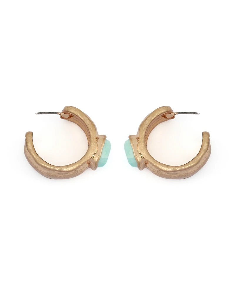 Robert Lee Morris Soho Turquoise Stone Huggie Earrings