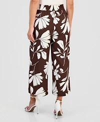 Anne Klein Petite Cropped Floral Print Pants