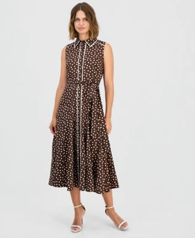 Anne Klein Womens Sleeveless Shirtdress