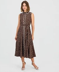 Anne Klein Womens Sleeveless Shirtdress