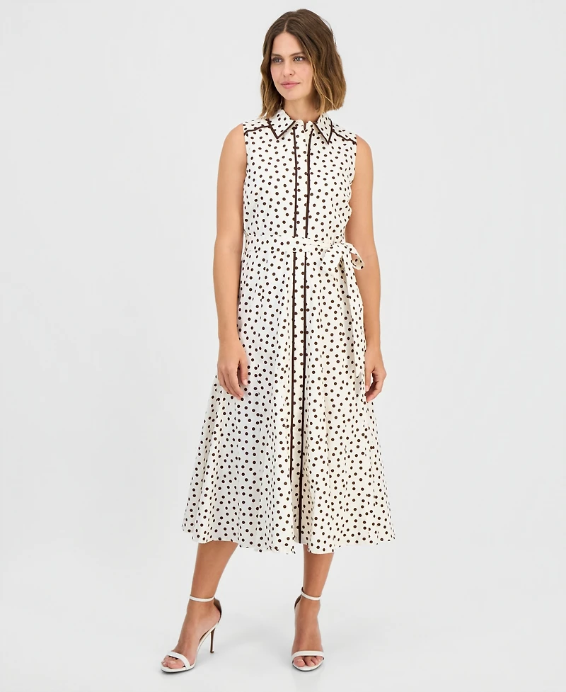 Anne Klein Petite Sleeveless Godet Shirt Dress