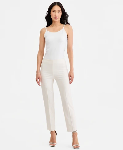 Anne Klein Women's Pull On Straight-Leg Ankle Pants