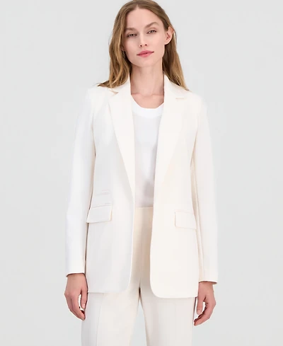 Anne Klein Women's Notch-Collar Open-Front Three-Pocket Jacket