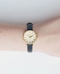 Breda Beverly 1730m Gold and Black Leather Band Watch, 25mm