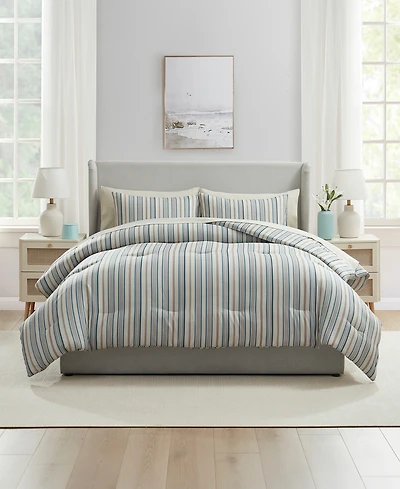 Nestl Luxury Soft Modern Striped Design 7-Pc. Comforter Set, Full