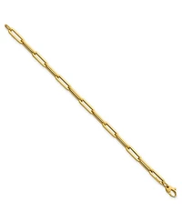 Curata Jewelry Solid 18k Gold Italian 7.5 Inch 5.3mm Squared Paperclip Link Bracelet