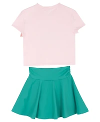 Tween Diva Girls' 7-16 Graphic T-Shirt and Tennis Skort, 2-Piece Set