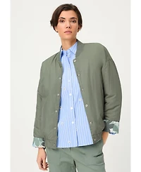 Olsen Women's Reversible Botanic Camo Bomber Jacket