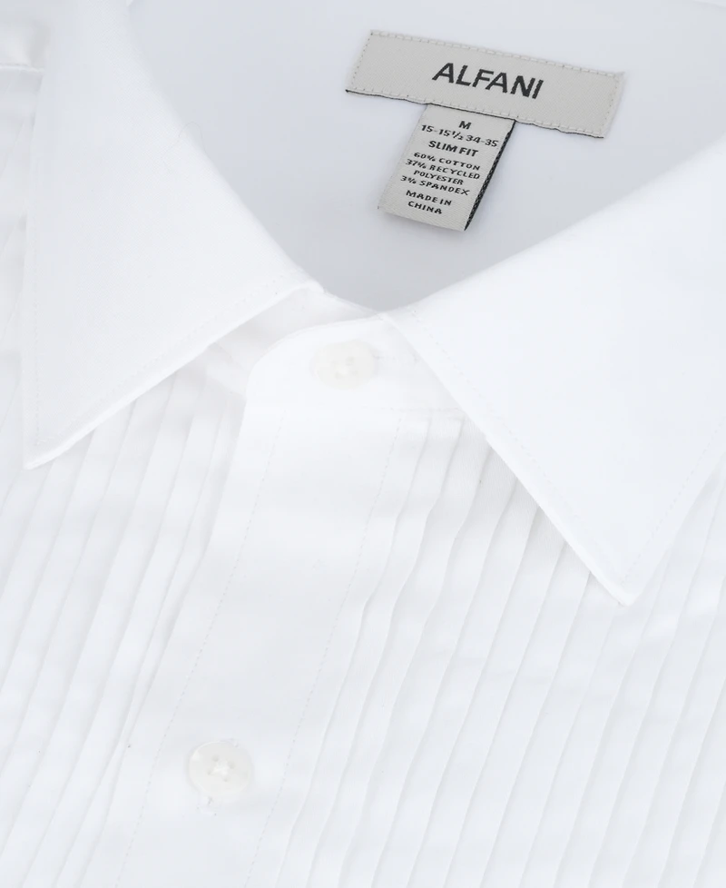 Alfani Men's Slim Fit Pleated Dress Shirt, Macy's Exclusive