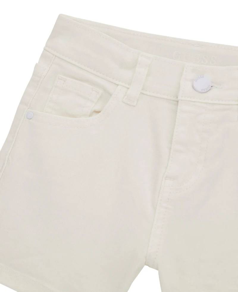 Guess Girls' 7-16 Garment Dye Stretch Bull Denim Shorts