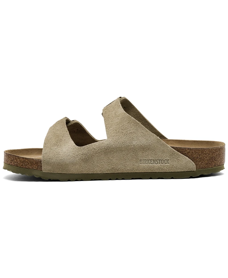 Birkenstock Men's Arizona Suede Leather Soft Footbed Sandals from Finish Line