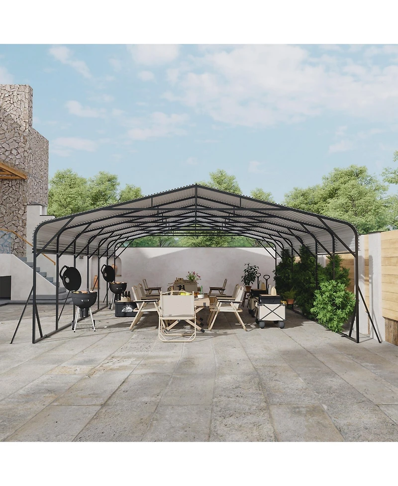 Mondawe 20x30 ft. Galvanized Steel Carport Shelter