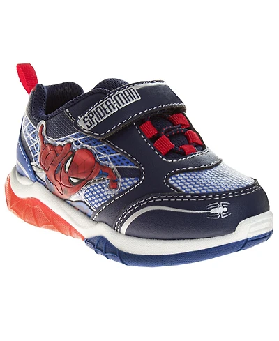 Spider-Man Big Boys Marvel Light Up Sneakers Flashing Lights Superhero Design Ready Easy On/Off Durable