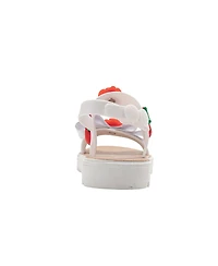 Bebe Toddler Pcu Sandal with Rubber Plastic Cherry and Rose Charm
