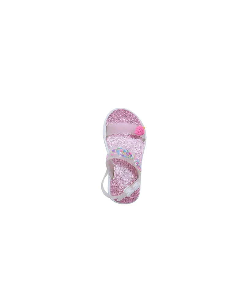 Bebe Toddler Pcu Sandal with Sprinkles and Ice Cream Charm