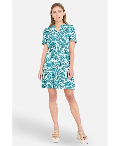 Yumi Women's Leaf Print Mini Dress