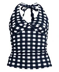 Lands' End Women's Pique Knot Twist Halter Tankini Top