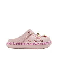 Bebe Big Girls Comfort Eva Clogs - Slip On Comfy Shoes with Flower Charms