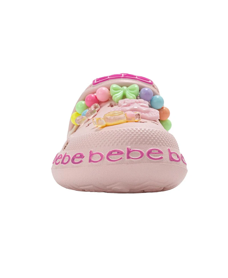 Bebe Toddler Lightweight Eva Clogs - Slip On Comfy Shoes with Bracelet and Charms