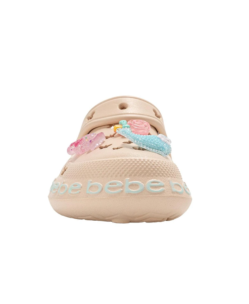 Bebe Big Girls Lighweight Eva Clogs - Slip On Comfy Shoes with Charms