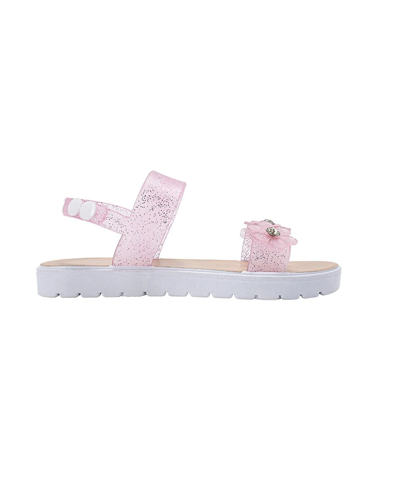 Bebe Girls Pcu sandal with Glitter Flower snd Rs