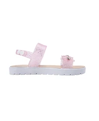 Bebe Girls Pcu sandal with Glitter Flower snd Rs