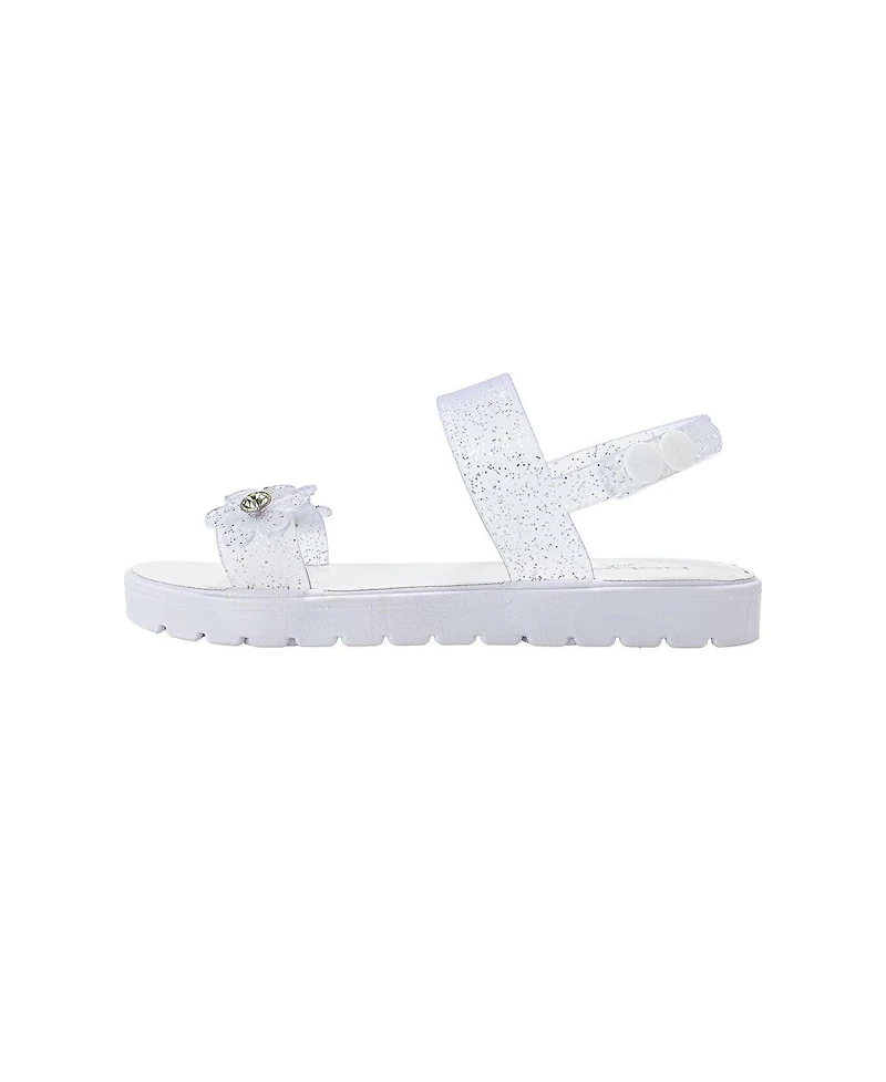 Bebe Girls Pcu sandal with Glitter Flower snd Rs