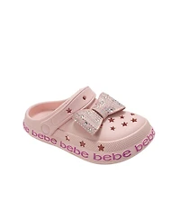 Bebe Little Girls Eve Lightweight Clogs - Slip On with Rhinestone Covered Bow