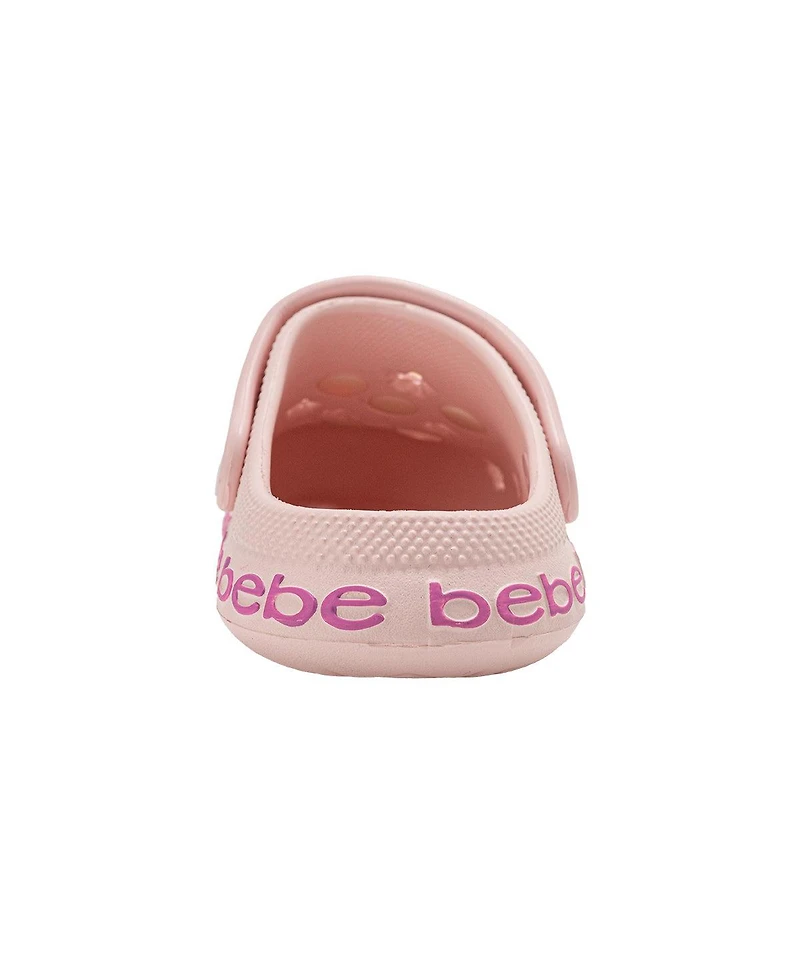 Bebe Girls Eva Slip - On with Treat and Logo Charms Clogs
