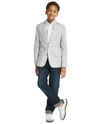 Tommy Hilfiger Boys' 8-20 Textured Check Sport Front Button Coat