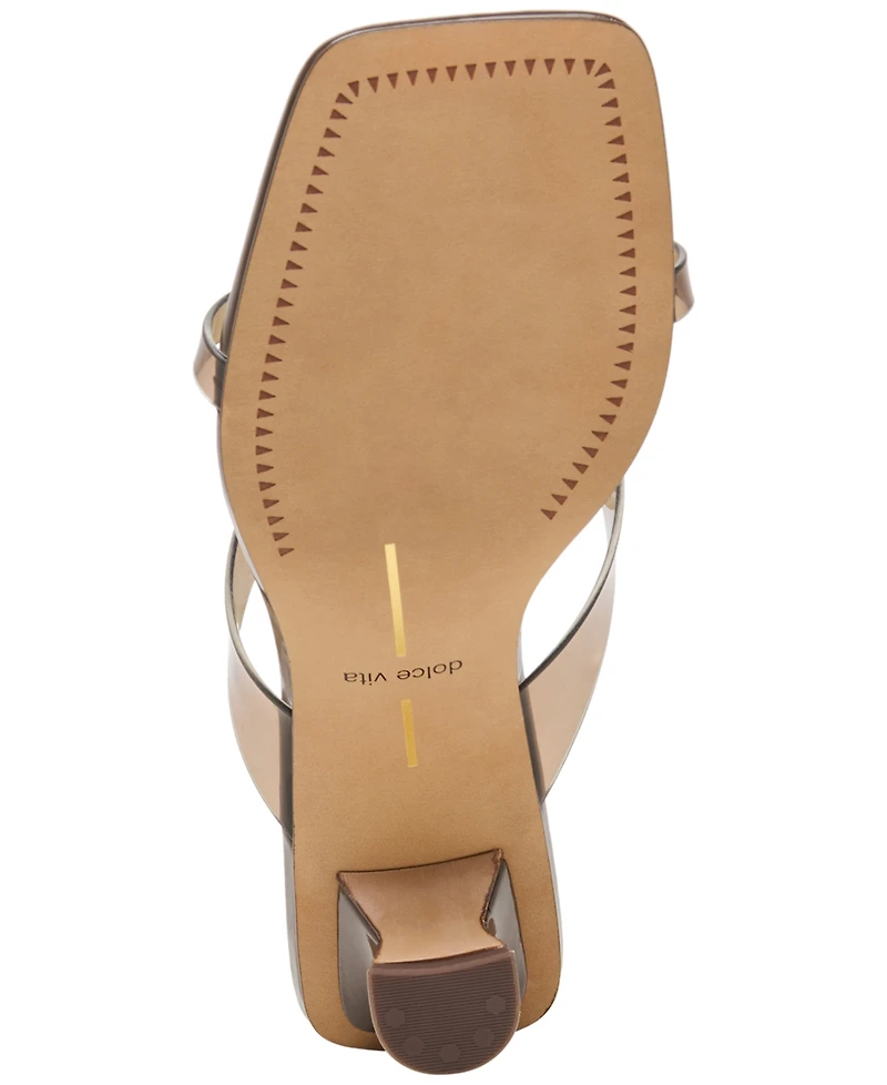 Dolce Vita Women's Brevel Vinyl Jelly Thong Low Block Heel Dress Sandals